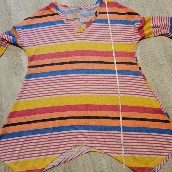 Multi Color Striped V Neck Sweater - Picture 1 of 9